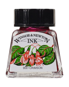 Winsor & Newton דיו - סריה 1, 14 מ"ל שם גוון: Crimson מס' גוון: W0203
