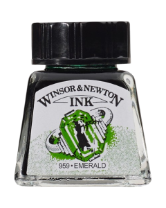 Winsor & Newton דיו - סריה 1, 14 מ"ל שם גוון: Emerald מס' גוון: WF235
