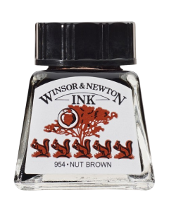 Winsor & Newton דיו - סריה 1, 14 מ"ל שם גוון: Nut Brown מס' גוון: W0441