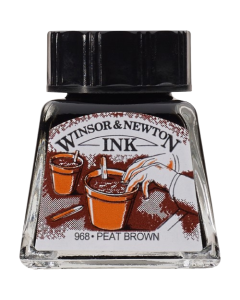 Winsor & Newton דיו - סריה 1, 14 מ"ל שם גוון: Peat Brown מס' גוון: W0469