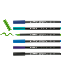 EDDING סט 6 טושי מכחול לפורצלן 1-4 מ"מ גוון cool colours