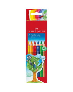 Faber Castell עפרון צבעוני - סט 6 יח אדומה - סט Jumbo Grip