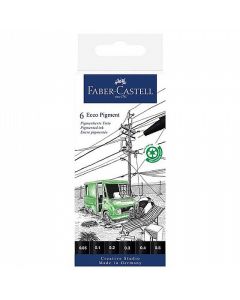 Faber Castell סט 6 יח' -Ecco Pigment שם גוון: black