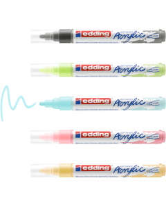 EDDING סט 5 טושים אקריליים ראש עגול 2-3 מ"מ גוון pastel