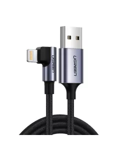 כבל  USB to Lightning מסוכך שחור 1 מטר UGREEN