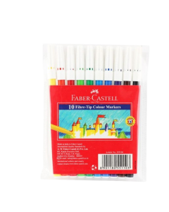 טושים סט 10 יח' סדרה אדומה Faber Castell