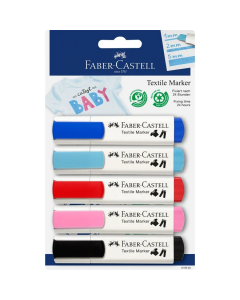טושים לטקסטיל סט 5 יח סדרה אדומה Faber Castell - Party