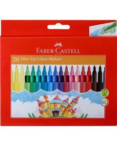 Faber Castell סט 20 טושים צבעוניים אדומה