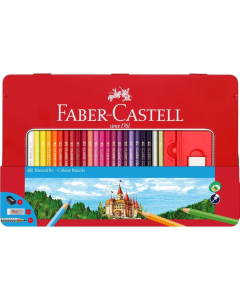 עפרונות צבעוניים סט 48 יח טירה אדומה Faber Castell