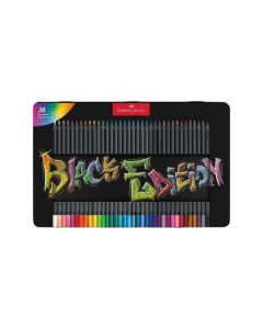 Faber Castell סט 36 עפרונות צבעוניים קופסת מתכת מהדורה שחורה