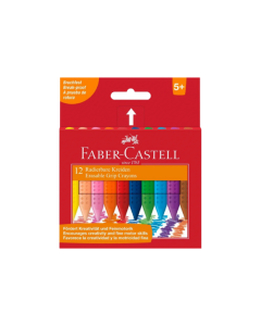 Faber Castell גיר שעווה - סט 12 יח אדומה - סט Grip
