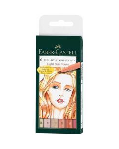 Faber Castell טוש- סט מכחול - סט 6 יח Pitt artist pen B שם גוון: Skin