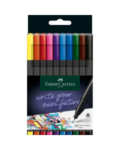 Faber Castell סט 10 טושים 0.4 מ"מ Grip Finepen