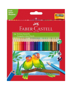 Faber Castell עפרון צבעוני - סט 24 יח אדומה triangular