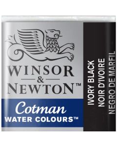 Winsor & Newton צבע מים - Cotman חצי קוביה שם גוון: Ivory Black מס גוון: W0331