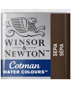 Winsor & Newton צבע מים - Cotman חצי קוביה שם גוון: Sepia מס גוון: W0609
