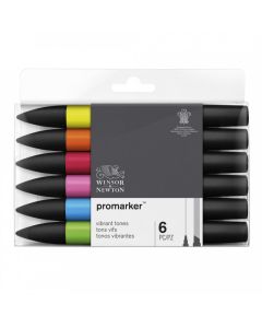 Winsor & Newton טוש מרקר פנטון - סט 6 יח Promarker שם גוון: Vibrant tones