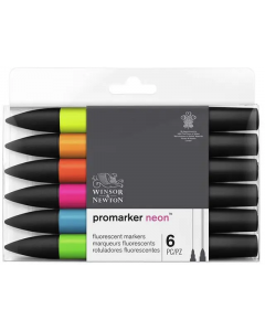 Winsor & Newton סט 6 טושי Promarker שם גוון: Neon marker ניאון