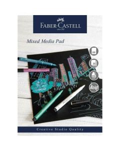 Faber Catell בלוק A4 נייר שחור 250 גרם Mixed Media