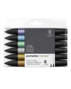 Winsor & Newton טוש מרקר פנטון - סט 6 יח  Promarker  שם גוון: Metallic