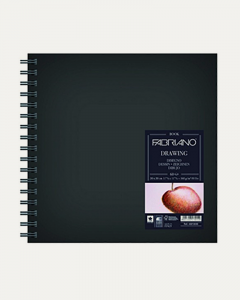 Fabriano בלוק לרישום - DRAWING BOOK 160 גרם 30 סמ אורך 30 סמ, ספירלה, 60 דפים