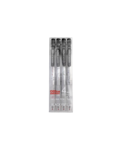 מארז 4 עטים לחצן שחור 0.5 Office Depot
