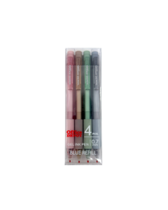 מארז 4 עטים מעוצבים 0.5 כחול Office Depot