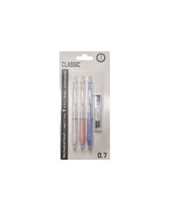 סט 3 עפרון מכני 0.7 CLASSIC בליסטר + עופרת