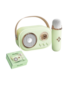 רמקול אלחוטי + מיקרופון CORAL C100 Sixties BT ירוק