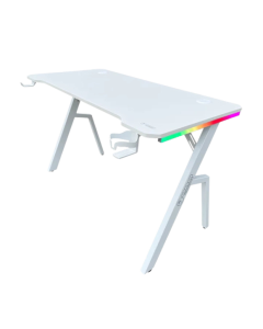 שולחן גיימינג תאורת RGB. אורך 120 ס"מ דגם R - לבן