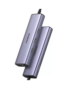 תחנת עגינה UGREEN REVODOK 1061 6 IN 1 USB-C To 3*USB 3.0 A+HDMI+RJ45+PD Converter אפור