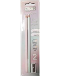 מחק לבן בצורת עפרון 2 יח +מחדד