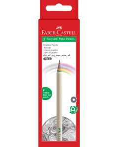 Faber Castell סט 8 עפרונות קשת בענן HB מנייר ממוחזר
