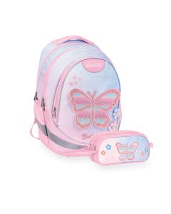 תיק + קלמר פרפר ורוד   Air Flex Bag