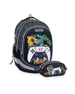 תיק + קלמר גיימר רקע שחור   Air Flex Bag