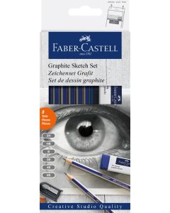 Faber Castell סט 8 עפרונות משולב Goldfaber