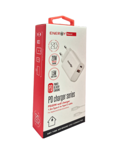 מטען קיר+כבל ENERGY 20W PD&QC3.0 + C TO C 1.5M Cable
