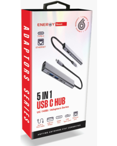 מתאם ENERGY Type-C to USB3.0*2+Type-C+RJ45+HDMI(4K60Hz)