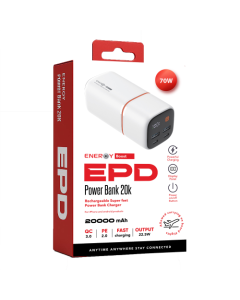 סוללת גיבוי ENERGY 20000 mAh 70W לבן