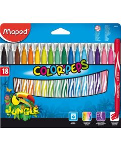 סט 18 טוש רחיץ MAPED JUNGLE