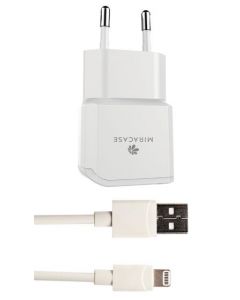 מטען קיר+כבל MIRACASE MWCS240 MFI לבן