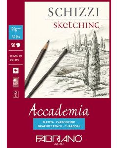 Fabriano בלוק A4 לרישום ופחם מודבק Academia