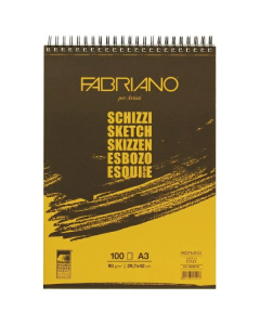 Fabriano בלוק לרישום - Schizzi A3 90 גרם 29.7X42 סמ, 100 ספירלה לרישום