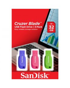 זיכרון נייד 3X SANDISK USB BLADE Z50 32GB