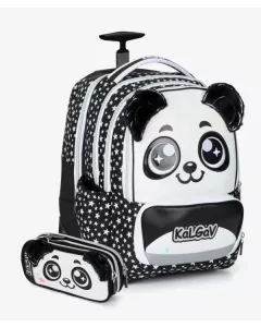 תיק + קלמר שחור/לבן Itrolly Panda