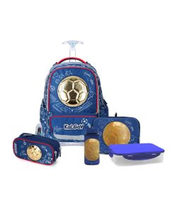 סט המארז המושלם X-FIX כחול כהה Schoolbag Soccer Ball
