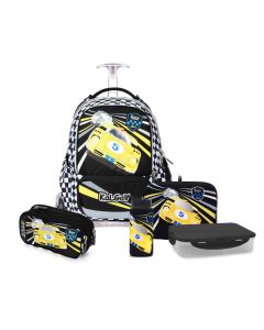 סט המארז המושלם X-FIX שחור/לבן Schoolbag Race Car