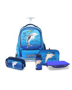 סט המארז המושלם X-FIX כחול Schoolbag Dolphins