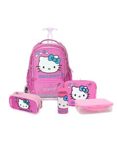 סט המארז המושלם X-FIX ורוד כהה Schoolbag Hello Kitty