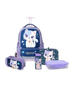 סט המארז המושלם X-FIX לילך Schoolbag Space Cat